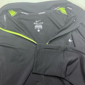 Nike Women’s Black and Green Dri-FIT Performance Jacket with Thumb Holes